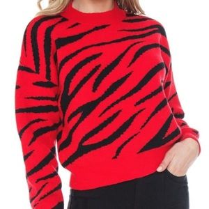 Bardot Red Zebra Sweater